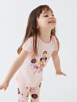 Bisiklet Yaka K?sa Kollu Minnie Mouse Bask?l? K?z Bebek Pijama Tak?m? - Waikiki фото 2