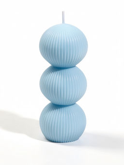 Свеча интерьерная «Шёлковые линии», 4×4×12.3 см, 150 г, 13 ч, голубой