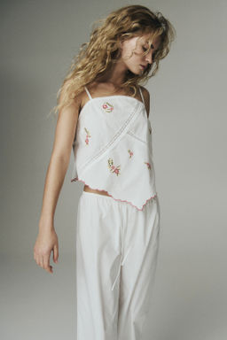 Pijama de algod?n con detalles bordados - H&m фото 6