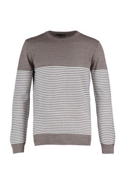 TRENDYOL MAN Siyah Slim Dar Kesim Bisiklet Yaka Cizgili Triko Kazak TMNAW21KZ0557 - Trendyolmilla фото 11