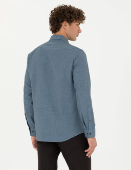 Рубашка Pierre Cardin Slim Fit синяя