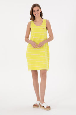 Женское неоново-желтое трикотажное платье Неожиданная скидка в корзине - U.s. polo assn фото 3