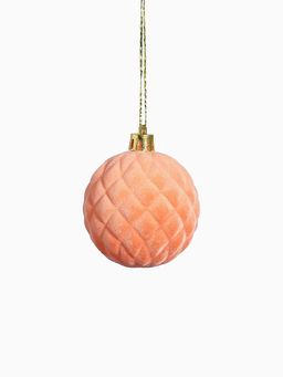 Ёлочные шары набор 9 шт., d=6 см, Бархат. Карнавал персиковый - Зимнее волшебство фото 4