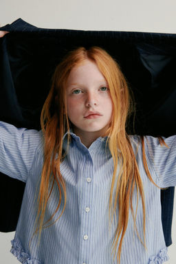 STRIPED SHIRT WITH RUFFLES - Zara фото 6