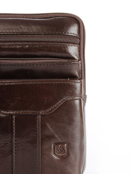 LACCOMA сумка VIN25011-коричневый натуральная кожа хлопок  фото 3