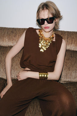 TOP WITH ELASTICATED HEM - Zara фото 2