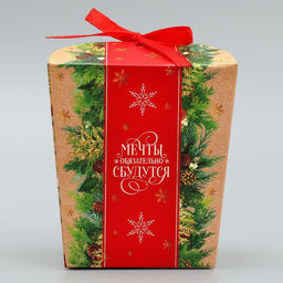 Цена за 5 шт. Бонбоньерка новогодняя Мечты сбудутся, 7.5 х 8 х 7.5 см - Дарите счастье фото 4