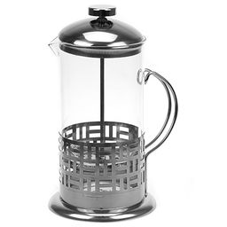 Френч-пресс корпус из нержавеющей стали "Решетка" 1000мл, д9,6см h23см, стеклянная колба, в подарочной коробке (Китай)