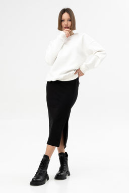 Стильная юбка-карандаш с разрезом Футер 2-х нитка