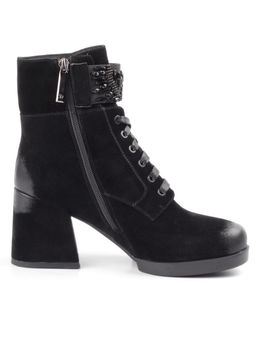 04-XR135-1 BLACK Ботинки зимние женские (натуральная замша, натуральный мех)