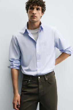 REGULAR FIT STRIPED SHIRT - Zara фото 5