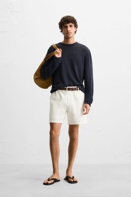 LINEN/COTTON BERMUDA SHORTS