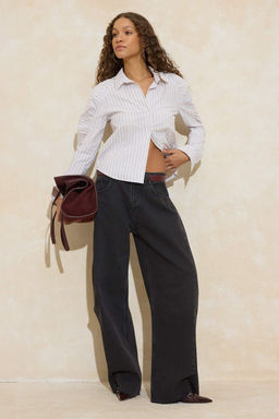 Pembe-Cok Renkli Cizgili Kol Buzgulu Gomlek TWOSS26GO00036 - Trendyolmilla фото 2