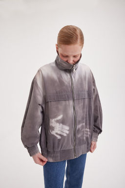 Бомбер из термохрома "Пепел" женский