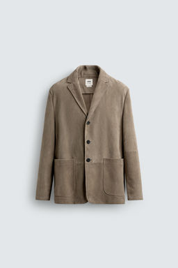 BLAZER REGULAR FIT PIEL ANTE / Arena - Zara фото 5