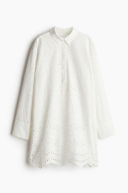 Vestido camisero con bordado ingl?s