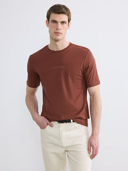 Bisiklet Yaka Yaz? Bask?l? Penye Erkek Ti??rt