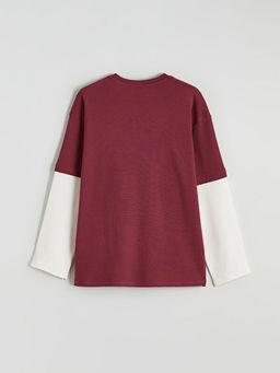 Bisiklet Yaka Fiyonk Bask?l? K?z ?ocuk Ti??rt