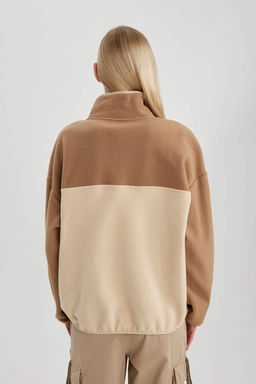 Флисовый свитшот свободного кроя Cool - Defacto фото 6