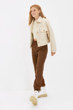 Kahverengi Basic Jogger Kal_n __i Polarl_ _rme E_ofman Alt_ Pantolon TWOAW21EA0010 - Trendyolmilla фото 3