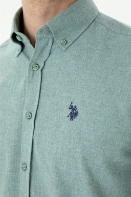 Мужская мятная базовая рубашка с длинным рукавом - U.s. polo assn фото 7