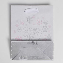 Пакет крафтовый вертикальный Happy new year!, 12 15 5,5 см - Дарите счастье фото 4