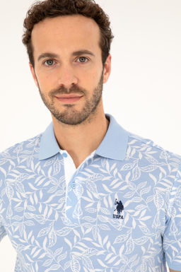 Футболка мужская U.S. Polo Assn голубая хлопок  фото 9