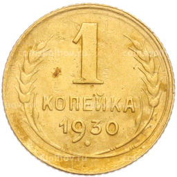 Монета 1 копейка 1930 года