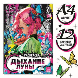Раскраска Дыхание луны, А4, 16 стр., Аниме