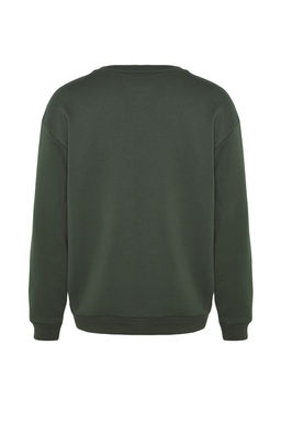 TRENDYOL MAN Siyah Oversize/Genis Kesim Bisiklet Yaka Sanat Tema Aplikeli Ici Polarl? Sweatshirt TMNAW24SW00038 - Trendyolmilla фото 8