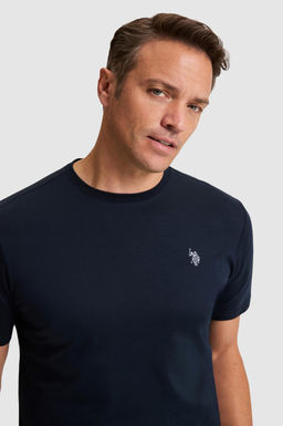 Erkek Koyu Lacivert Regular Fit Bisiklet Yaka Basic Ti__rt