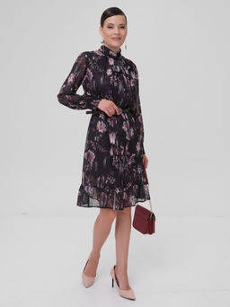 Платье из креп-шифона с принтом