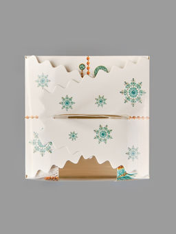 Цена за 5 шт. Складная коробка под один капкейк «Новый год: Снежные шары», 9×9×11 см