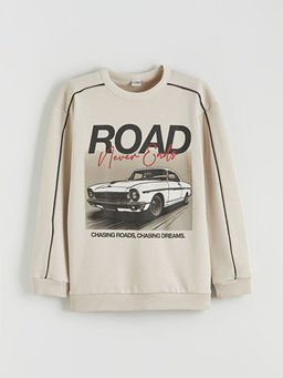 Bask?l? Erkek ?ocuk Sweatshirt ve E?ofman Alt?