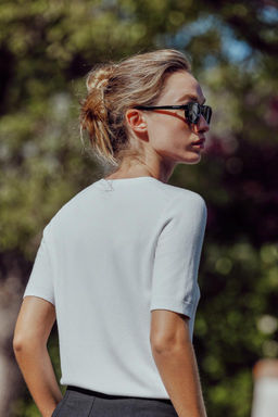 BASIC PLAIN KNIT SHORT SLEEVE TOP - Zara фото 12