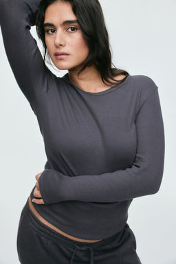 Camiseta de algodon acanalado - H&m фото 3