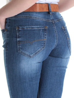 D368 BLUE Джинсы зауженные женские DIOVES