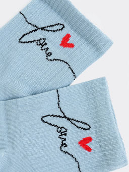 Цена за 5 пар! Носки женские серые с рисунком в виде надписи LOVE - Mark formelle фото 2