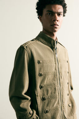 CHAQUETA DENIM CROPPED FIT BOTONES / Khaki - Zara фото 5