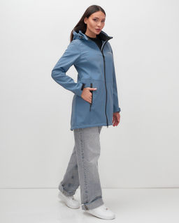 Парка спортивная женская с капюшоном softshell синего цвета 9568S - Mtforce фото 5