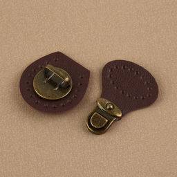 Застёжка для сумки, пришивная, 6 × 4 см, цвет тёмно-коричневый/бронзовый