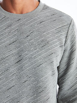 Bisiklet Yaka Uzun Kollu Erkek Sweatshirt