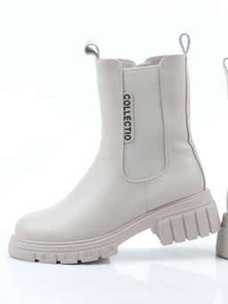 04-PAM370-2Z LT. BEIGE Ботинки зимние женские (натуральная кожа, 100% шерсть)