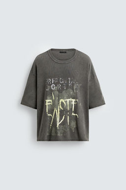 WASHED PRINT KNIT T-SHIRT - Zara фото 8