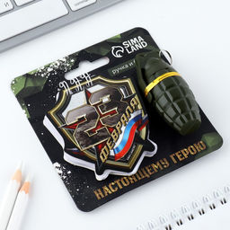 Подарочный набор, блокнот 32 листа и фигурная ручка 23 февраля, граната - Artfox фото 2