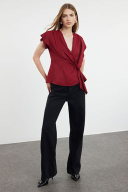 Bordo Dugum Detayl? Dokuma Bluz TWOAW25BZ00046 - Trendyolmilla фото 3