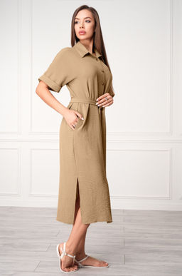 Женское платье-рубашка из ткани-жатка Happyfox