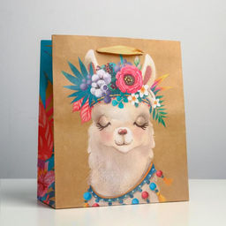 Пакет крафтовый вертикальный Лама, ML 23 х 27 х 11,5 см