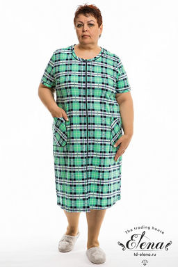 Халат М323081б Клетка-зеленая фото 2