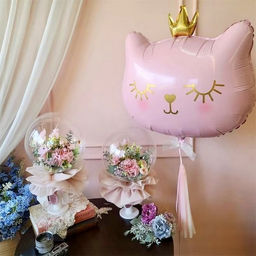 Воздушный шар фольгированный 32" «Кошечка-королева розовая»